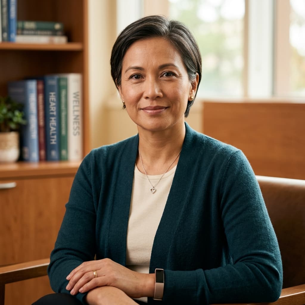 A serene portrait of a woman representing clinical heart health focus